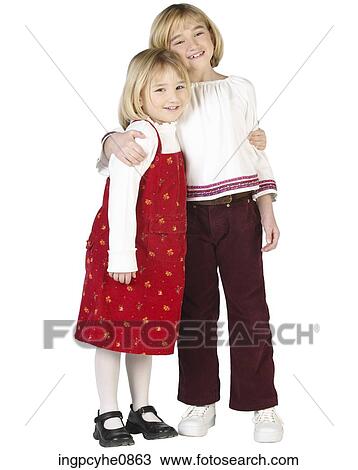 Smiling blonde girls hugging View Large Photo Image Stock Image - Smiling blonde girls hugging . Fotosearch