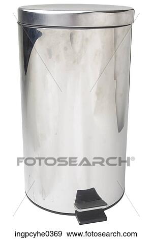 Stock Photo - Stainless steel garbage can . Fotosearch