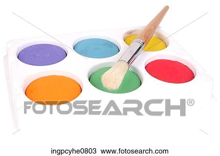 Water colors with brush View Large Photo Image Stock Image - Water colors with brush . Fotosearch