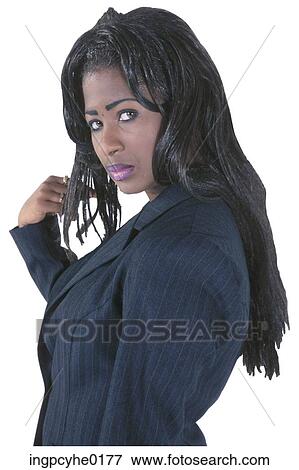 Woman in navy blue suit View Large Photo Image Stock Photo - Woman in navy blue suit . Fotosearch