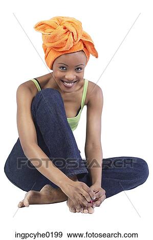 woman painting her toenails View Large Photo Image Stock Photo - woman painting her toenails . Fotosearch