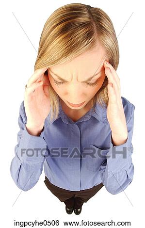 Woman with a headache View Large Photo Image Stock Photograph - Woman with a headache . Fotosearch