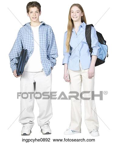 Stock Image - Young boy and girl. Fotosearch