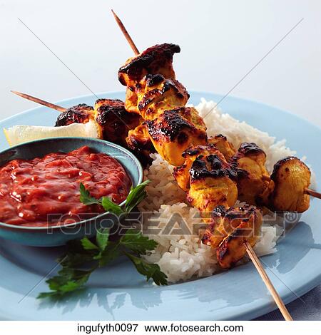 Chicken Kebab View Large Photo Image Stock Photo - Chicken Kebab. Fotosearch