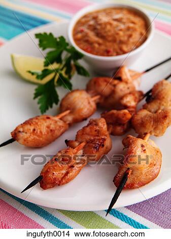 Chicken Satay View Large Photo Image Picture - Chicken Satay. Fotosearch