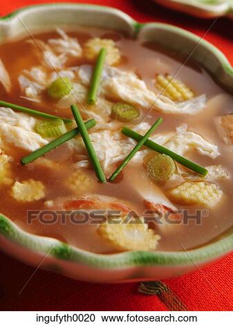 Stock Image - Chicken & Sweetcorn Soup. Fotosearch