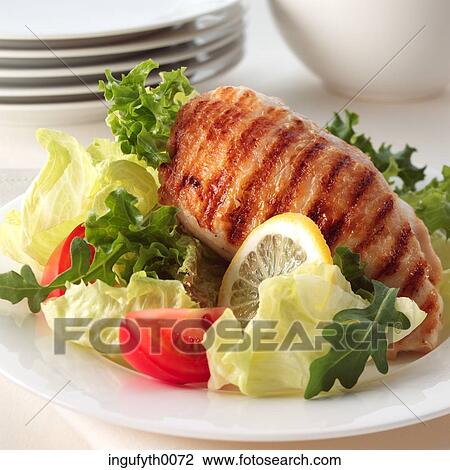 Grilled Chicken & Salad View Large Photo Image Stock Image - Grilled Chicken & Salad. Fotosearch