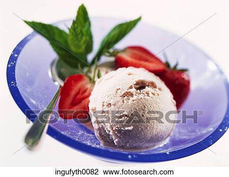 Stock Image - Strawberry & Ice Cream. Fotosearch