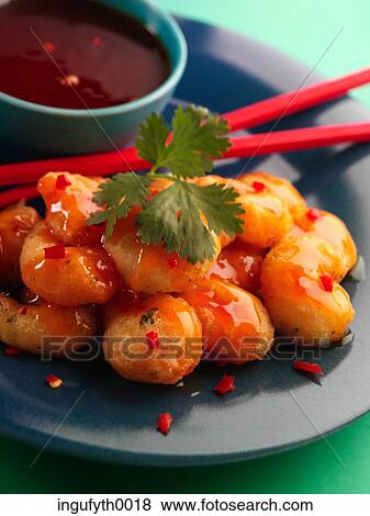 Stock Photo - Sweet & Sour Prawn Chilli. Fotosearch