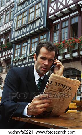 Business Man and Newspaper View Large Photo Image Stock Image - Business Man and Newspaper. Fotosearch