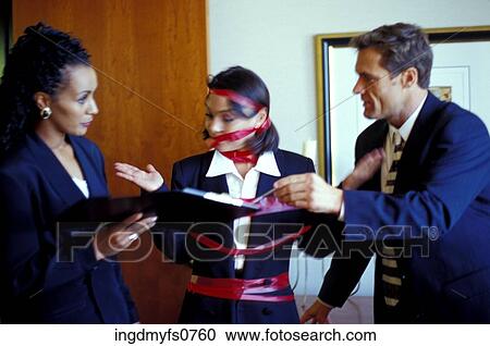 Businesswoman All Taped Up View Large Photo Image Stock Image - Businesswoman All Taped Up. Fotosearch