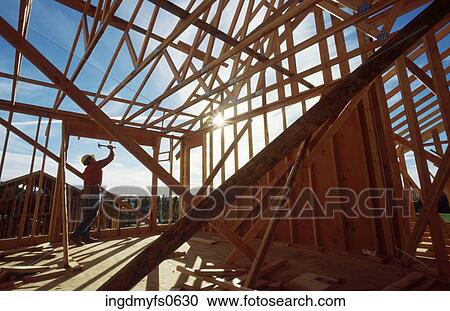 Carpenter Building a House View Large Photo Image Stock Image - Carpenter Building a House. Fotosearch