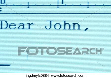 Dear John Letter on a Computer Screen View Large Photo Image Picture - Dear John Letter on a Computer Screen. Fotosearch