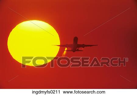 Flight at Sunset View Large Photo Image Stock Image - Flight at Sunset. Fotosearch