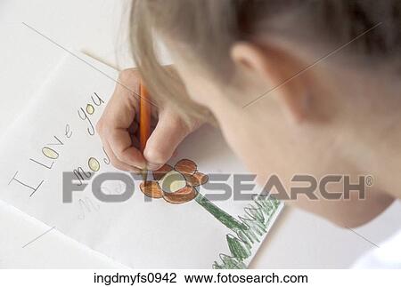 Girl Making Mothers Day Card View Large Photo Image Stock Image - Girl Making Mothers Day Card. Fotosearch