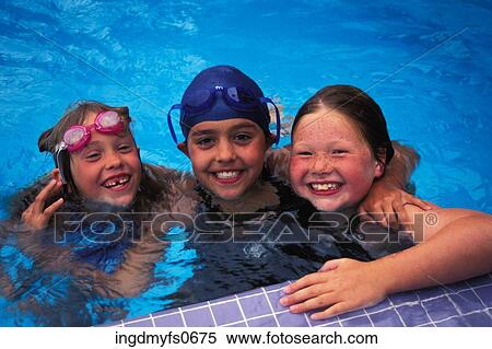 Little Girls Having Fun in a Swimming Pool View Large Photo Image Stock Photography - Little Girls Having Fun in a Swimming Pool. Fotosearch
