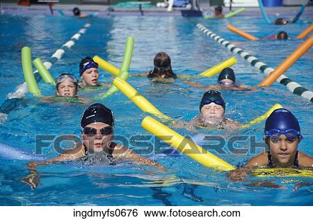 Little Kids Practicing on a Swim Team View Large Photo Image Stock Photograph - Little Kids Practicing on a Swim Team. Fotosearch