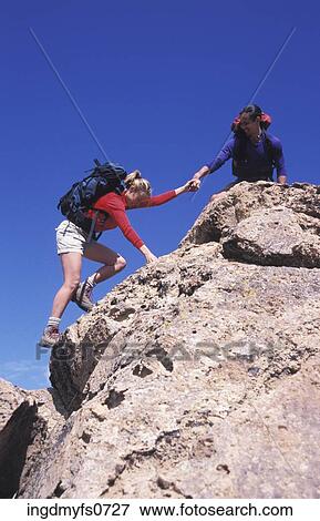 Man and Woman Rock Climbing View Large Photo Image Stock Photo - Man and Woman Rock Climbing. Fotosearch