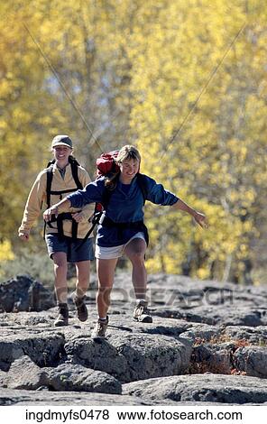 Stock Photo - People Hiking and Having Fun. Fotosearch