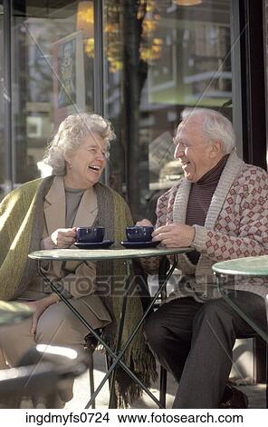 Senior Couple Having Coffee Together View Large Photo Image Picture - Senior Couple Having Coffee Together. Fotosearch