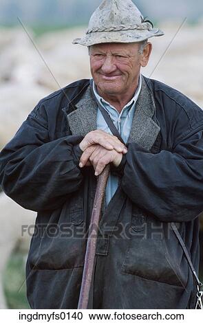 Stock Image - Shepherd with His Flock. Fotosearch