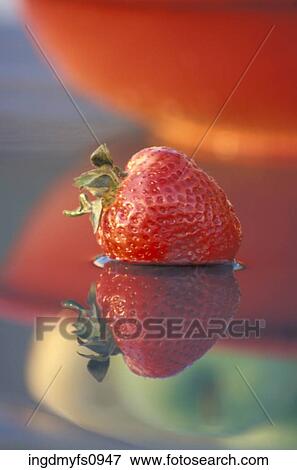 Strawberry Reflecting in Water View Large Photo Image Stock Photo - Strawberry Reflecting in Water. Fotosearch