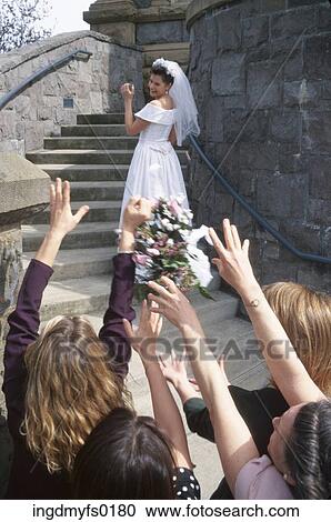 Stock Image - Throwing the Bouquet. Fotosearch