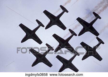 Trick Jets Flying in Formation View Large Photo Image Stock Photo - Trick Jets Flying in Formation. Fotosearch