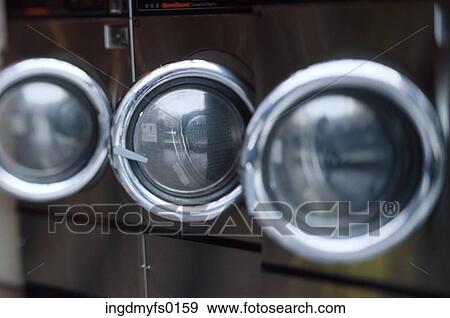 Washers in Laundromat View Large Photo Image Stock Photo - Washers in Laundromat. Fotosearch