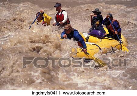 Stock Image - White Water Rafting Cataract Canyon Utah. Fotosearch