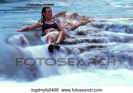 Woman Bathing in Havasu creek Grand canyon View Large Photo Image Stock Image - Woman Bathing in Havasu creek Grand canyon. Fotosearch