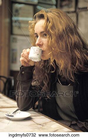 Woman Drinking Espresso View Large Photo Image Stock Image - Woman Drinking Espresso. Fotosearch