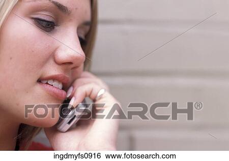 Woman Talking on Cell Phone View Large Photo Image Stock Photograph - Woman Talking on Cell Phone. Fotosearch