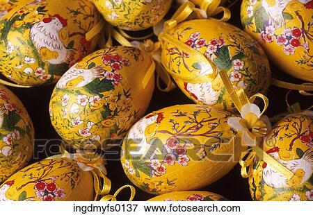 Stock Photo - Wooden Egg Ornaments. Fotosearch