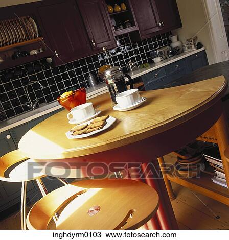 Close-up of a breakfast table in a kitchen View Large Photo Image Stock Image - Close-up of a breakfast table in a kitchen. Fotosearch