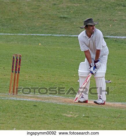 A batsman on a cricket pitch View Large Photo Image Stock Image - A batsman on a cricket pitch. Fotosearch
