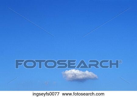 Stock Photo - A Single Cloud In An Otherwise Clear Blue Sky. Fotosearch