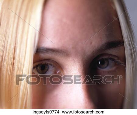 Blonde Woman's Eyes Up Close View Large Photo Image Picture - Blonde Woman's Eyes Up Close. Fotosearch