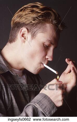 Stock Image - Boy Smoking. Fotosearch