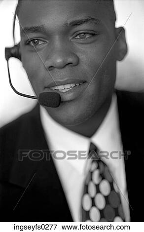 Broadcaster Wearing Headset Microphone View Large Photo Image Stock Photo - Broadcaster Wearing Headset Microphone. Fotosearch