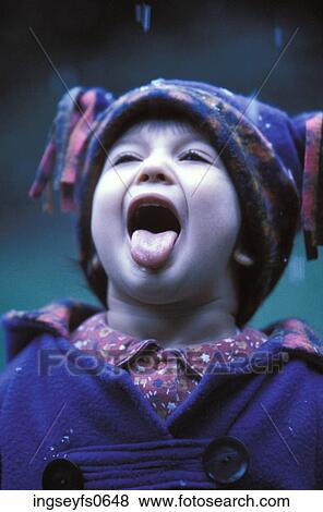 Child Catching Raindrops in Mouth View Large Photo Image Stock Photo - Child Catching Raindrops in Mouth. Fotosearch