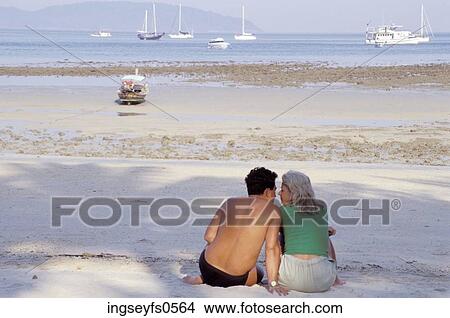 Couple on the Beach View Large Photo Image Picture - Couple on the Beach. Fotosearch
