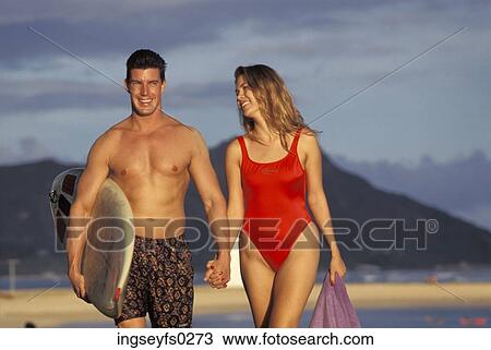 Couple Walking Along Beach View Large Photo Image Stock Image - Couple Walking Along Beach. Fotosearch