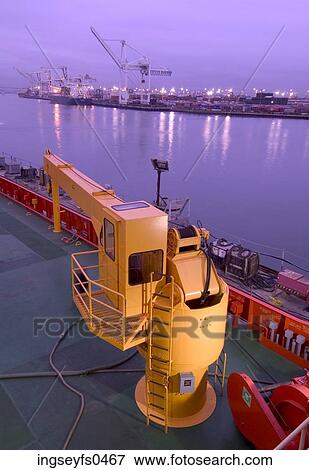 Cranes and Machines in Shipping Yard View Large Photo Image Stock Photo - Cranes and Machines in Shipping Yard. Fotosearch