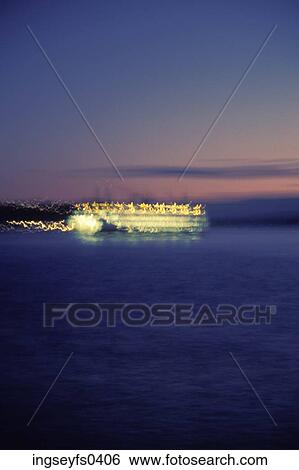 Cruise Ship in Bay at Sunset View Large Photo Image Stock Photograph - Cruise Ship in Bay at Sunset. Fotosearch