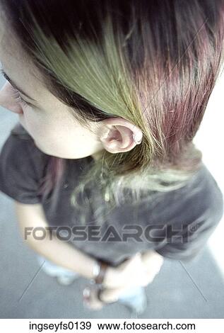 Dyed Hair on a Teenage Girl View Large Photo Image Stock Photo - Dyed Hair on a Teenage Girl. Fotosearch
