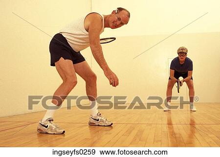 Elderly Couple Playing Racquetball View Large Photo Image Stock Photo - Elderly Couple Playing Racquetball. Fotosearch