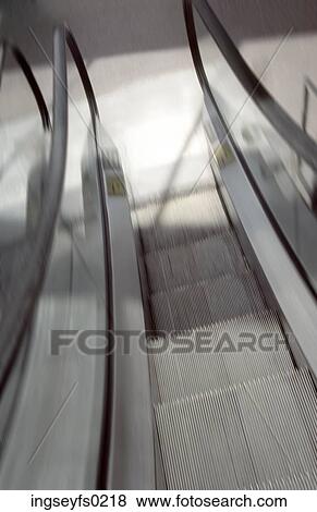 Stock Photo - Escalator Going Down. Fotosearch