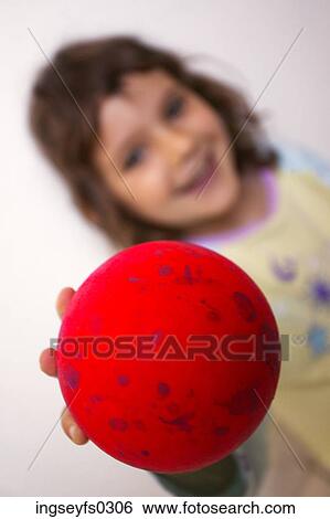 Girl Holding Red Ball View Large Photo Image Stock Photograph - Girl Holding Red Ball. Fotosearch