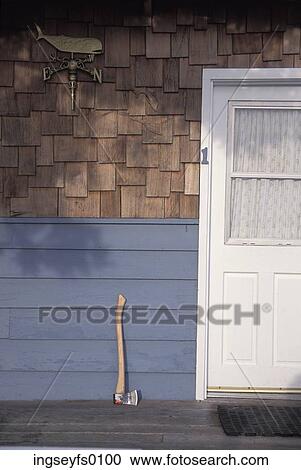 Hatchet On The Porch Of A Cabin By The Sea View Large Photo Image Stock Image - Hatchet On The Porch Of A Cabin By The Sea. Fotosearch